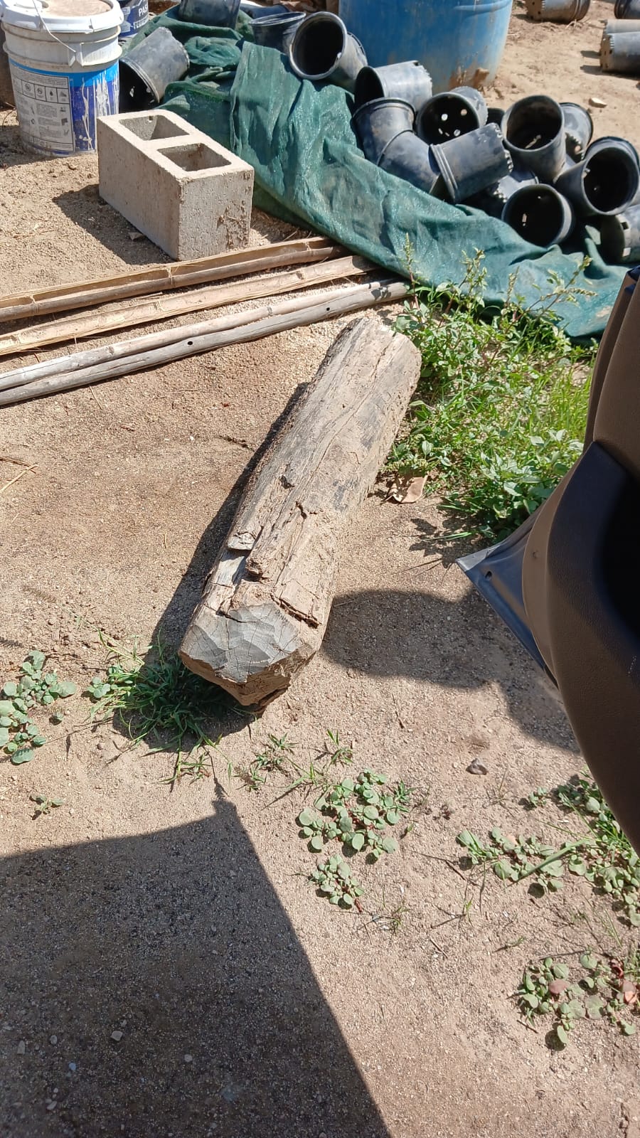 Reclaimed wood post before fabrication